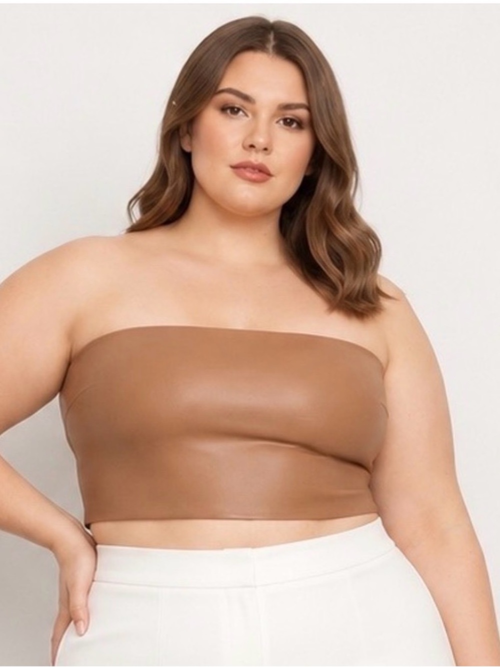 SKIMS Faux Leather Tube Top Sienna 4X